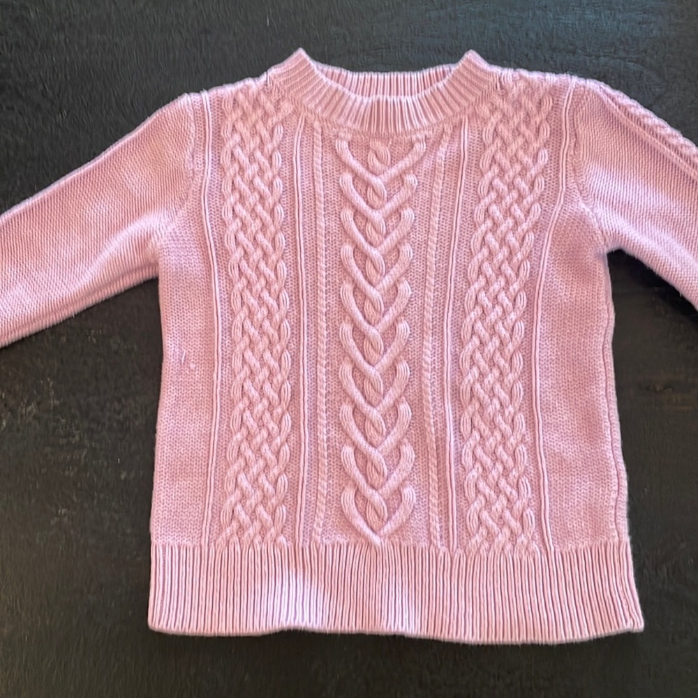 Crewcuts purple cable knit sweater